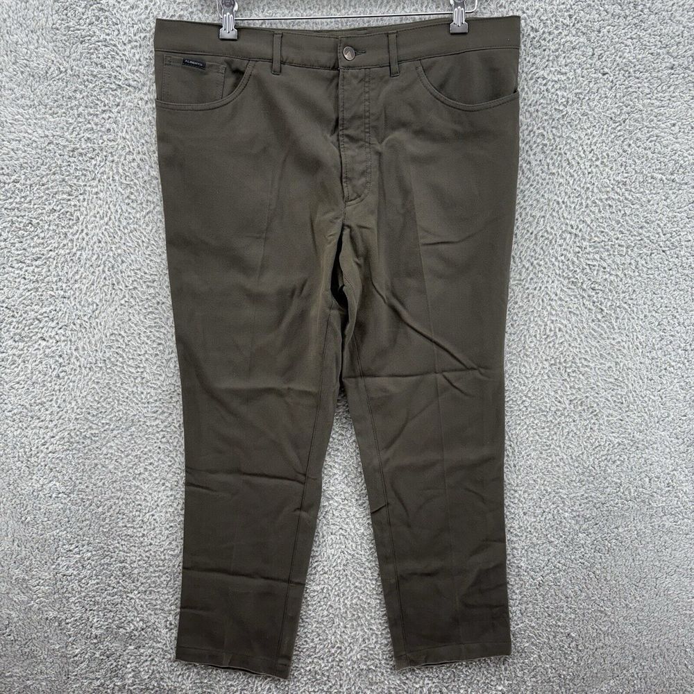 Alberto Dress Pants Mens 34x28 Green Ceramica Comfort Fit Solid Straight Chino‎